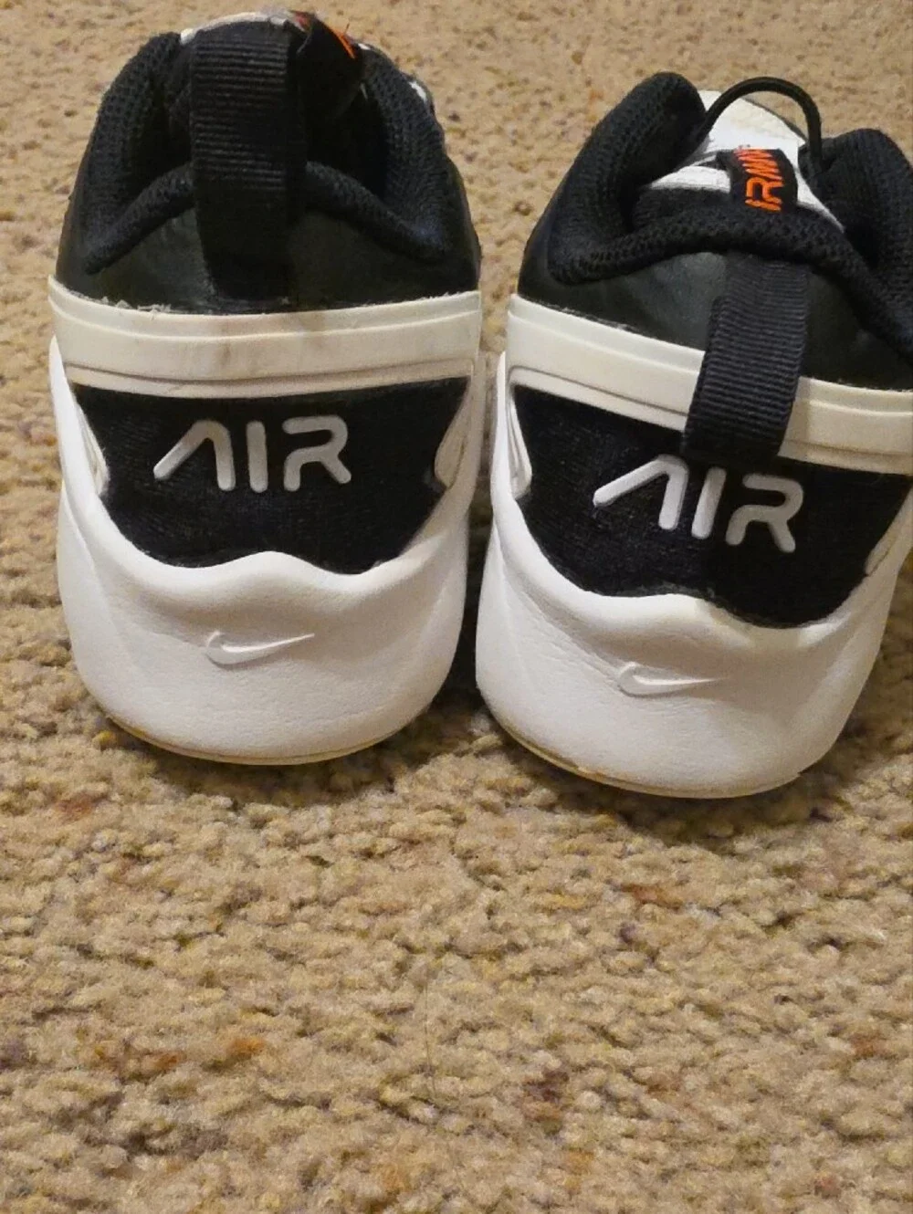 Nike Air Max Kids Black White Orange Athletic Shoes